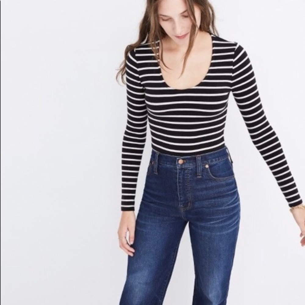 Women’s Madewell Stripped Bodysuit Size Small